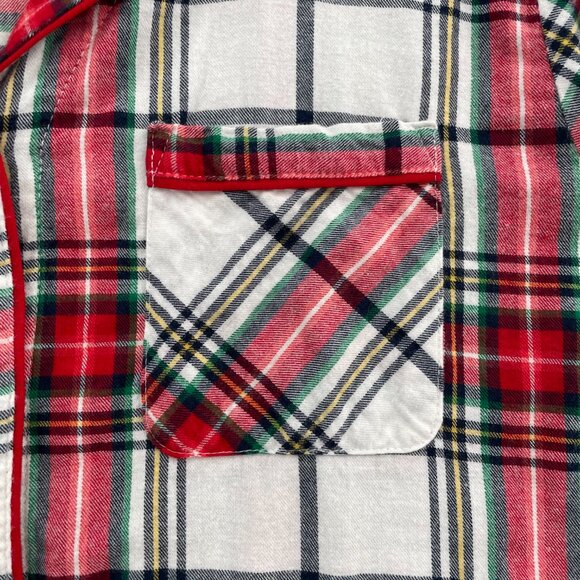 Wondershop Target Pajama Shirt Women Medium Flannel Plaid White Tartan Sleepwear - Picture 12 of 13
